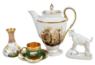Four Porcelain Table Items