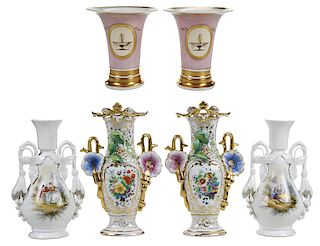 Six Porcelain Mantle Vases