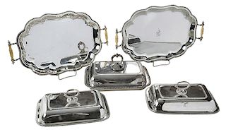 Five Silver-Plated Table Items