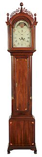 Rare Ephraim Willard Mahogany Tall Case Clock