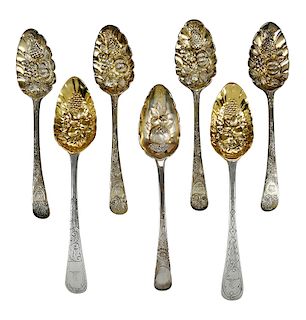 Seven English Silver Spoons
