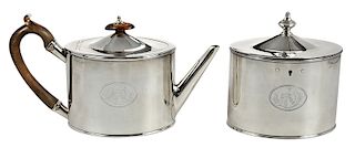 Matching English Silver Teapot and Tea Box