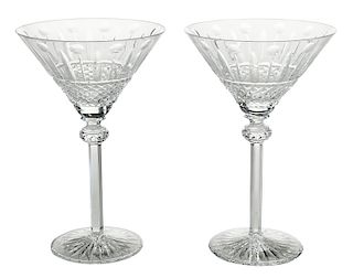 Ten Cut Glass Martini Stems