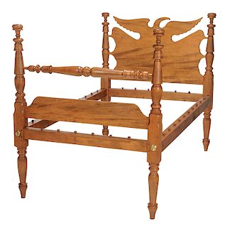 American Classical Eagle-Decorated Bedstead