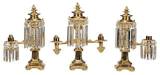Argand Lamp Garniture Set