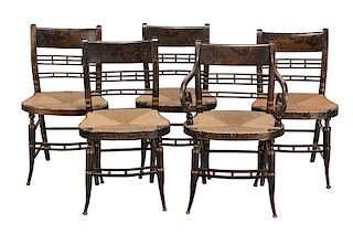 Set of Five Sheraton Classical Dining Chairs