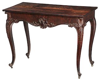 Mahogany Shell Carved Side Table