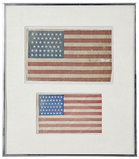 Two Framed American Miniature Flags