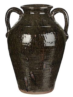 Large Burlon Craig Stoneware Two Handle Jar