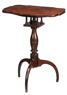 American Federal Figured Walnut Candle Stand
