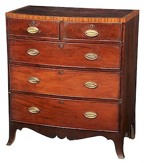 Bow Front Chest/Two Drawers over Three Drawers