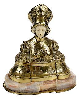 Brass Female Figural Box