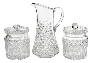 Three Cut Glass Table Top Objects
