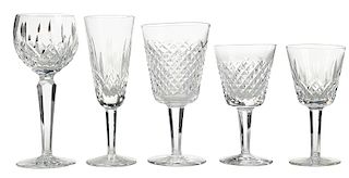 Thirty Pieces Waterford Crystal Stemware