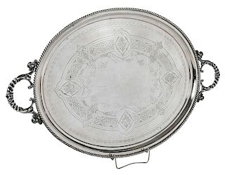 Large English Silver Plated Tray