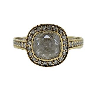 14k Gold Diamond CZ Engagement Ring Setting 