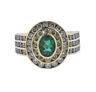 Octavio Sarda 18K Gold Diamond Emerald Ring