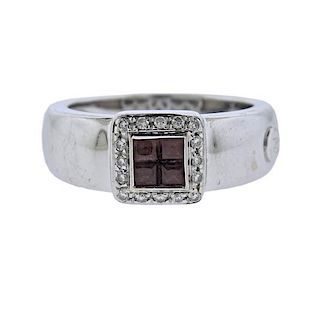 18k Gold Diamond Pink Gemstone Ring 