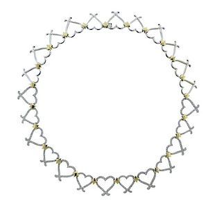 18k Gold Diamond Heart Necklace 