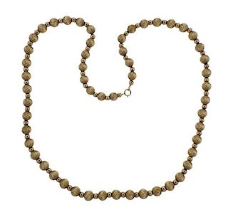 14k Gold Bead Necklace 