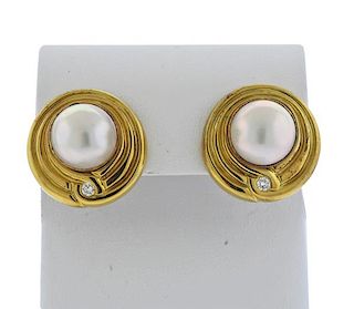 Lagos 18K Gold Diamond Pearl Earrings