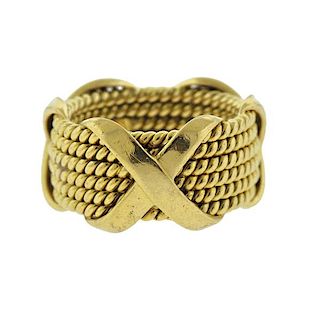 Tiffany &amp; Co Schlumberger 18k Gold X Rope Ring