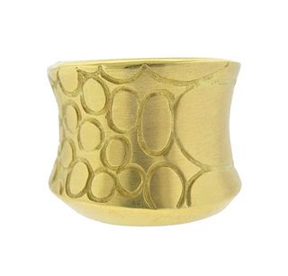 Pomellato Cocco 18K Gold Wide Band Ring