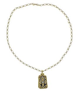 Monica Rich Kosann 18K Gold Diamond Locket Pendant Necklace