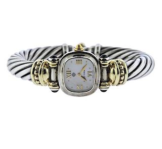 David Yurman Sterling Gold Cable  Bracelet Watch