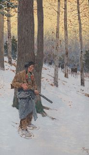 Henry Farny (1847-1916), Hunter Stalking Deer (1911)