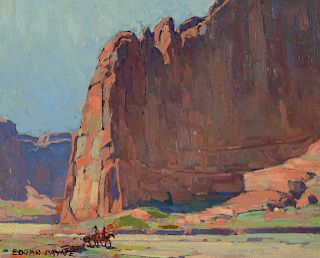 Edgar Payne (1883-1947), Navajo Riders in Canyon de Chelly