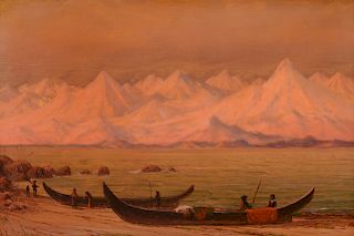 James E. Stuart (1852-1941), Glow of the Midnight Sun - Fairweather Range, Alaska (1898)