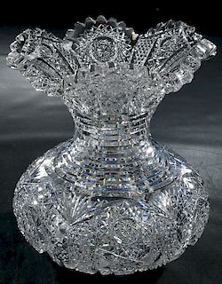 Sinclaire Brilliant Period Cut Glass Vase