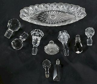 Assorted Glass Stoppers, Cut Glass Relish