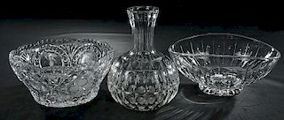 Glass Carafe, Two Bowls