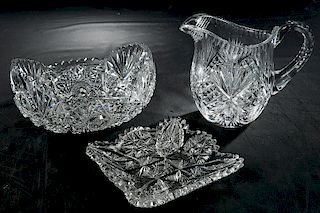 Three Brilliant Period Cut Glass Items