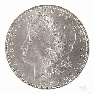 Silver Morgan dollar coin, 1898, MS-60 to MS-63.