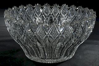 Brilliant Period Cut Glass Punch Bowl