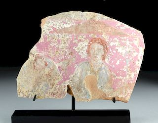 Canosan Polychrome Fragment - Woman, Shield & Fish