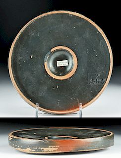 Greek Apulian / Campanian Black Glazed Footed Plate