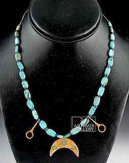 Ancient Necklace, Turquoise, Lapis, Gold, ex-Christie's