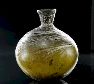 6th C. Islamic Glass Vessel w/ Swirled Design
