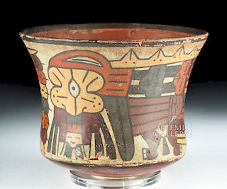 Nazca Pottery Kero - Horrible Bird Mythological Figure
