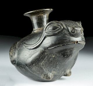 Chimu / Inca Blackware Vessel - Frog Form