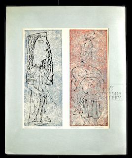 Signed Hughes Silkscreens - Anthony and Cleopatra, 1951