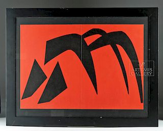 Framed Calder Original Lithograph - DLM, 1959