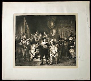 Early Etching of Rembrandt's The Night's Watch (1642)