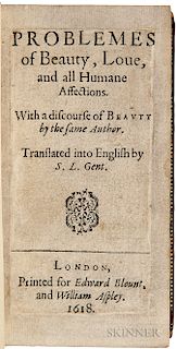 Buoni, Tommaso (1574-1607) Problemes of Beauty, Love, and all Humane Affections, with a Discourse of Beauty by the Same Author. Transla