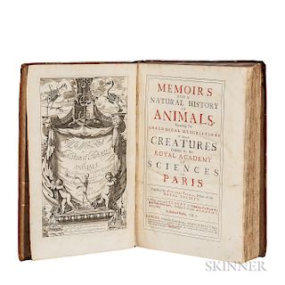 Perrault, Claude (1613-1688) Memoir's for a Natural History of Animals.