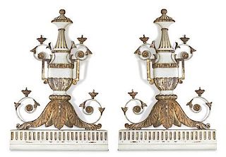 A Pair of Italian Neoclassical Architectural Ornaments, Height overall 60 1/4 inches.